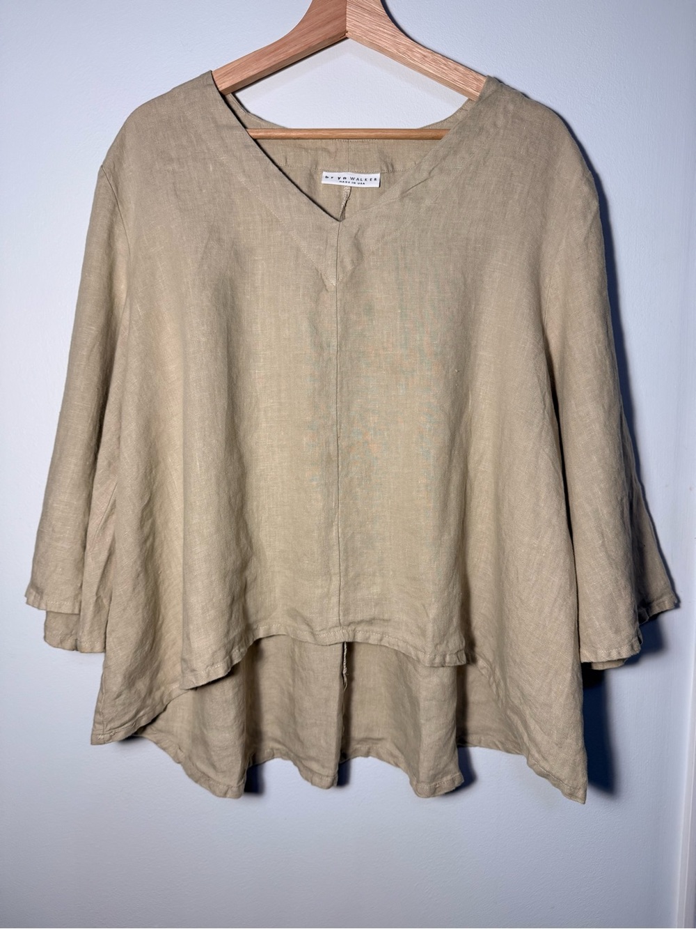 bryn Walker Relaxed Layered Linen Pullover Top size L